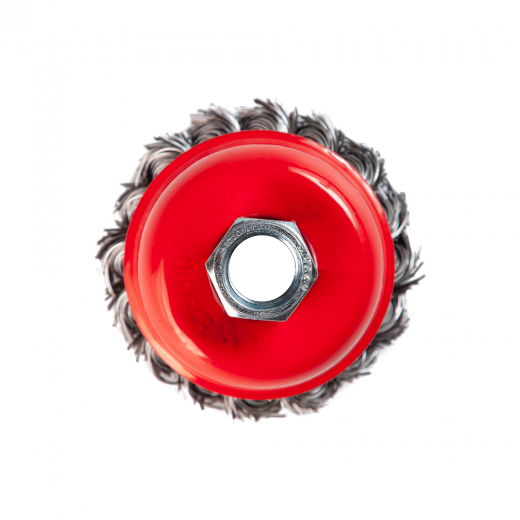 Щетка металлическая для УШМ  75мм/М14 чашка крученая проволока VERTA