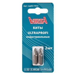 Биты Ph2х25мм (2шт) ULTRAPROFI VERTA