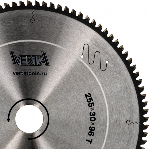 Диск пильный по алюминию 255x30/25.4х2.8/2.0x96T Alu Pro VERTA