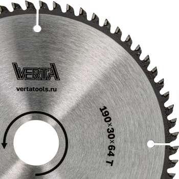 Диск пильный по ламинату и МДФ 190x30/20х2.2/1.4x64T Clean Cut VERTA