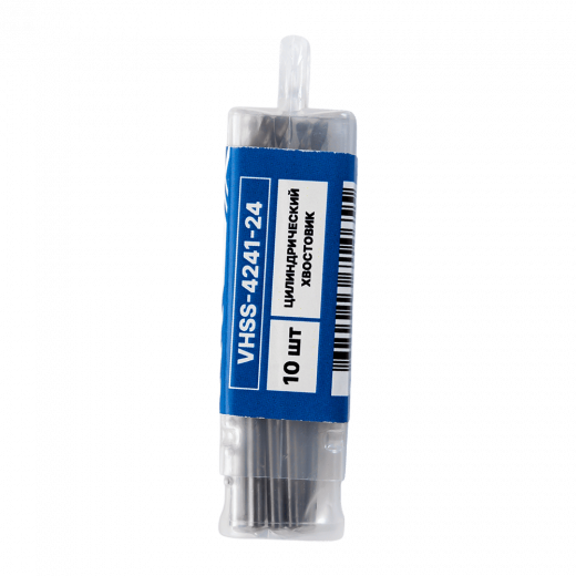 Сверло по металлу с цилиндрическим хвостовиком 2,4мм (10шт) VERTA