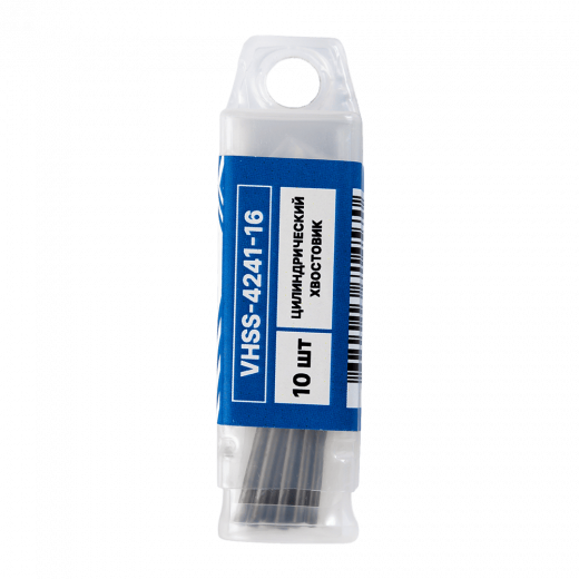 Сверло по металлу с цилиндрическим хвостовиком 1,6мм (10шт) VERTA