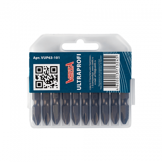 Биты двуxсторонние Ph2х50мм (10шт) ULTRAPROFI VERTA