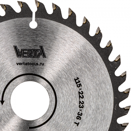 Диск пильный по дереву 115x22,23/20x2.0/1.2х36T Taiga VERTA
