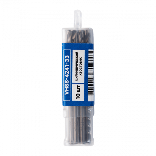 Сверло по металлу с цилиндрическим хвостовиком  3,3мм (10шт) VERTA