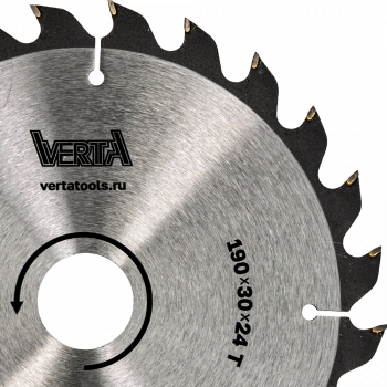 Диск пильный по дереву 190х30/20х2.2/1.4х24Т Taiga VERTA