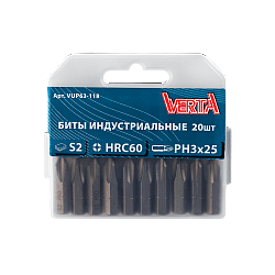 Биты Ph3х25мм (20шт) ULTRAPROFI VERTA