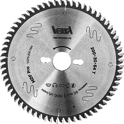 Диск пильный по ламинату и МДФ 200x30/20х3.2/2.2x64T MDF Pro VERTA