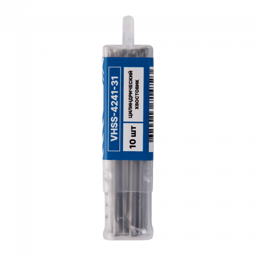 Сверло по металлу с цилиндрическим хвостовиком  3,1мм (10шт) VERTA