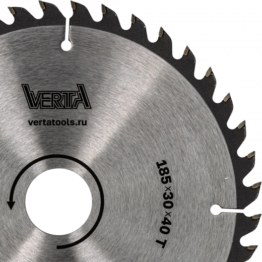 Диск пильный по дереву 185x30/20х2.2/1.4x40T Taiga VERTA