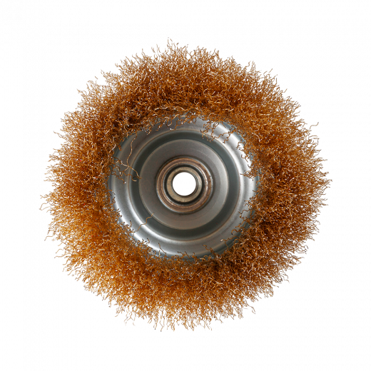 Щетка металлическая для УШМ 125мм/М14 чашка латунная витая проволока VERTA