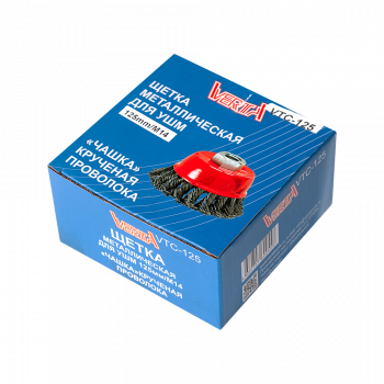 Щетка металлическая для УШМ 125мм/М14 чашка крученая проволока VERTA