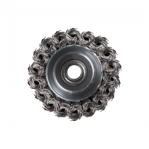 Щетка металлическая для УШМ  75мм/М14 чашка крученая проволока VERTA