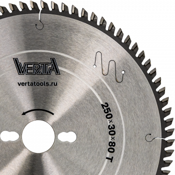 Диск пильный по ламинату и МДФ 250x30/20х3.2/2.2x80T MDF Pro VERTA